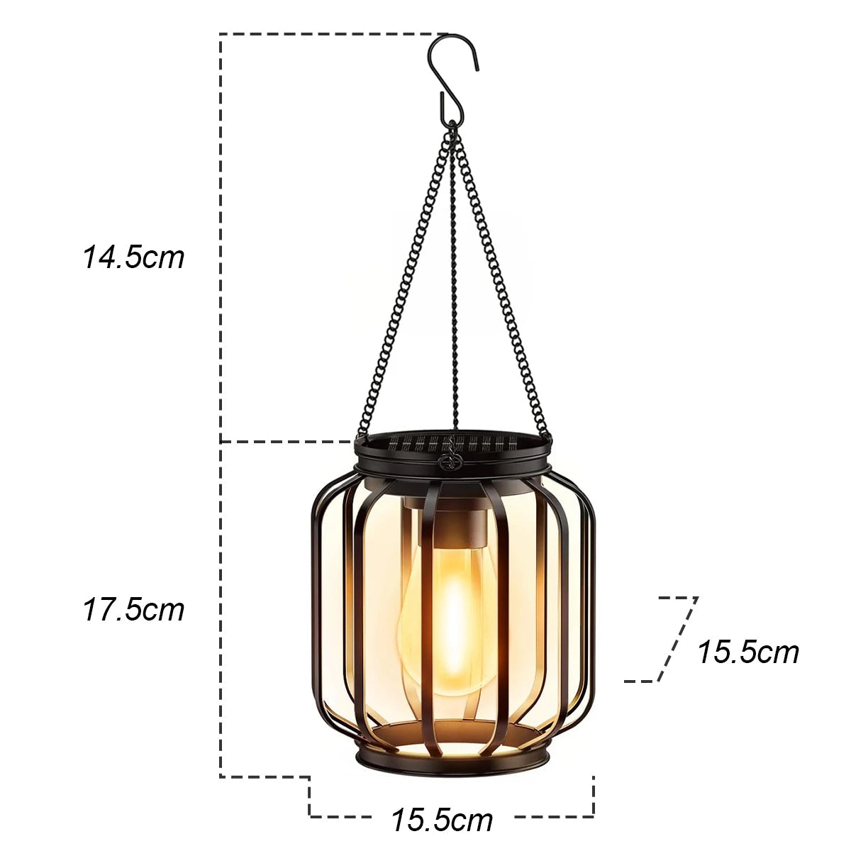 Solara - Vintage Solar-LED-Laterne aus Eisen, Schutzart IP65