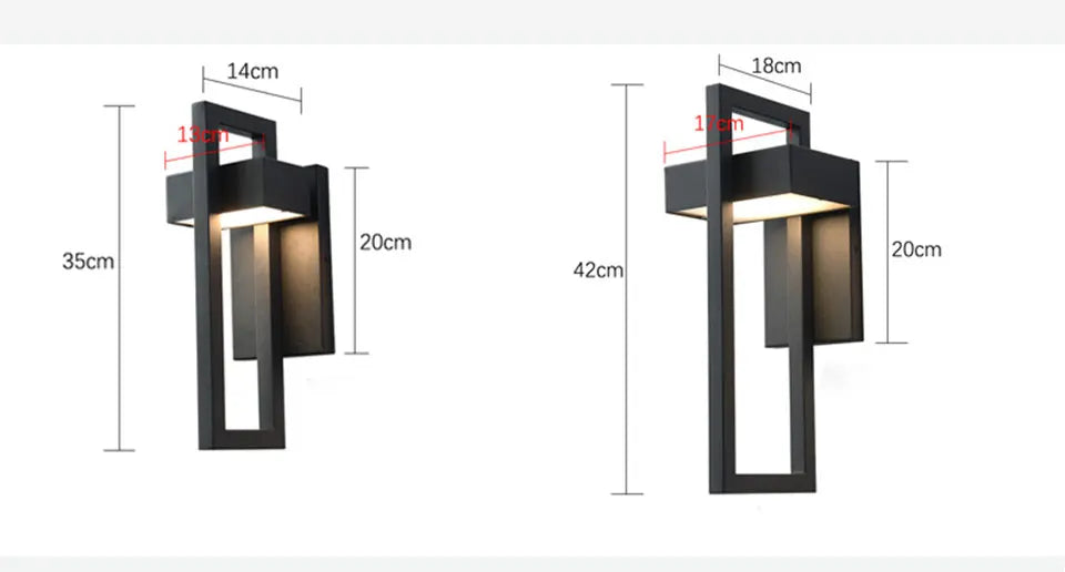 Terraza - Vintage LED-Außenwandleuchte 10 W IP65 in Schwarz