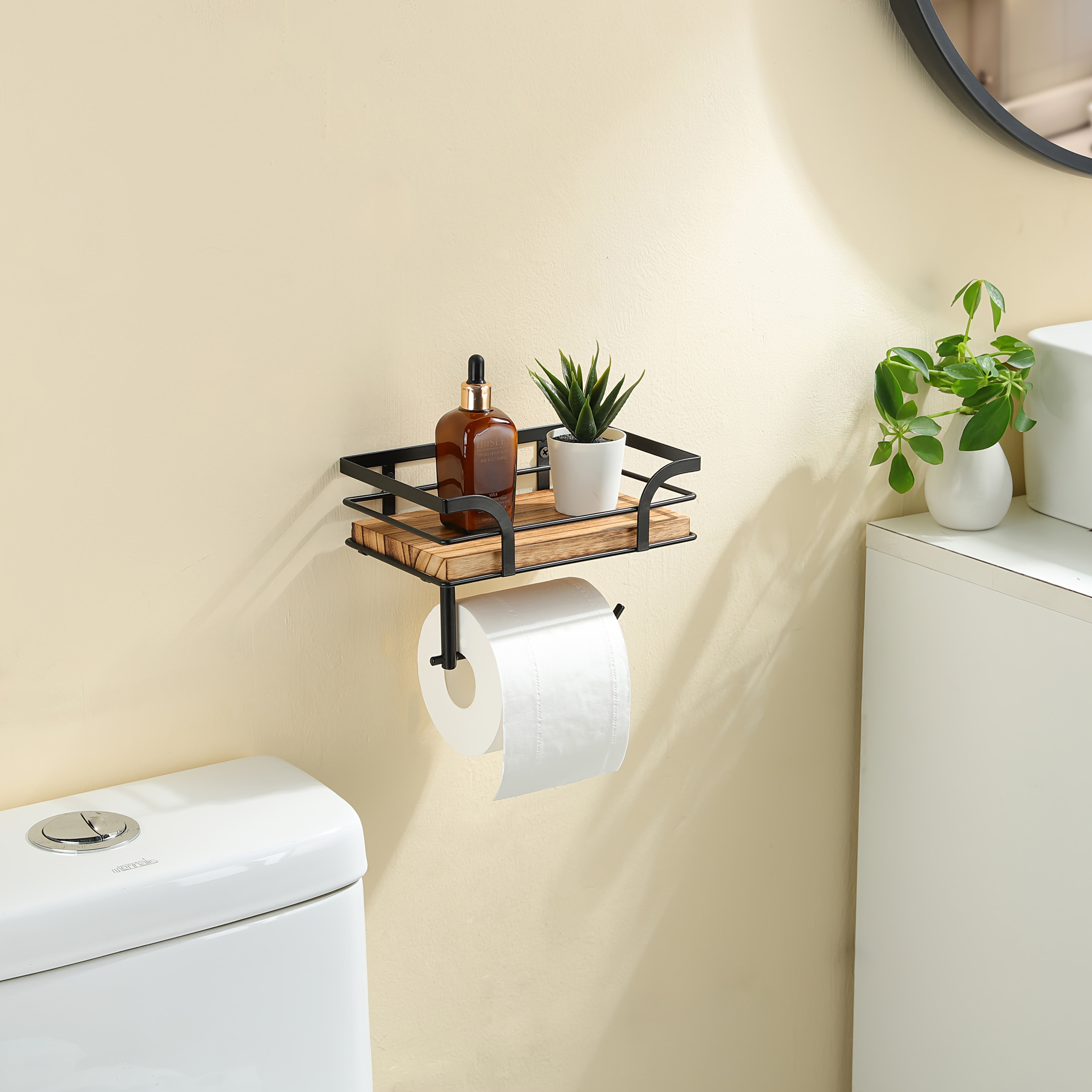 Wandregal - über WC-Spülkasten aus Schmiedeeisen 60x20x15 cm