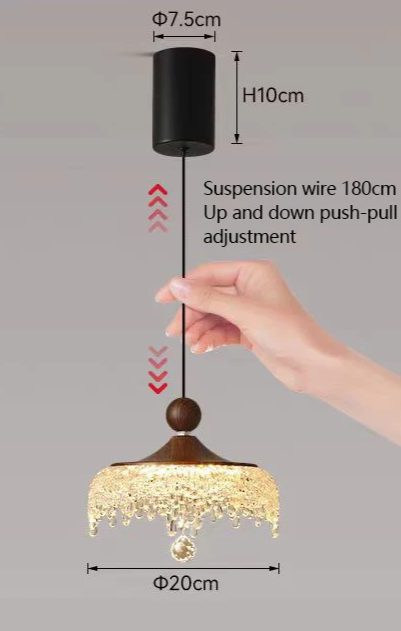 WalnoDrop - Pendelleuchte in Walnussfarbe mit 3