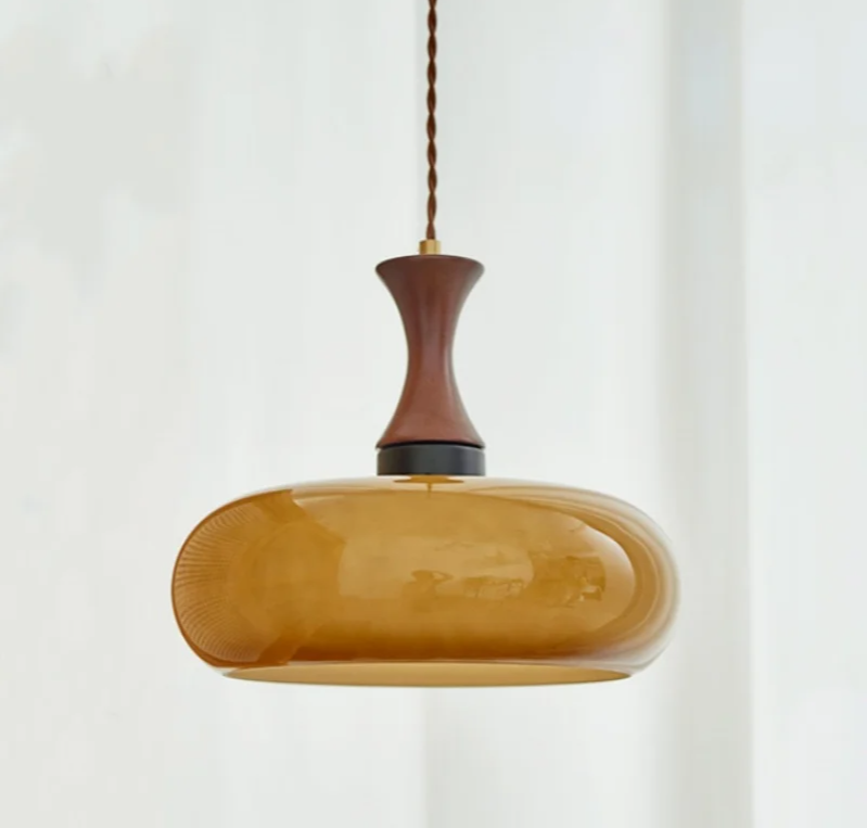 Plafona - Vintage-Pendelleuchte aus bernsteinfarbenem Glas