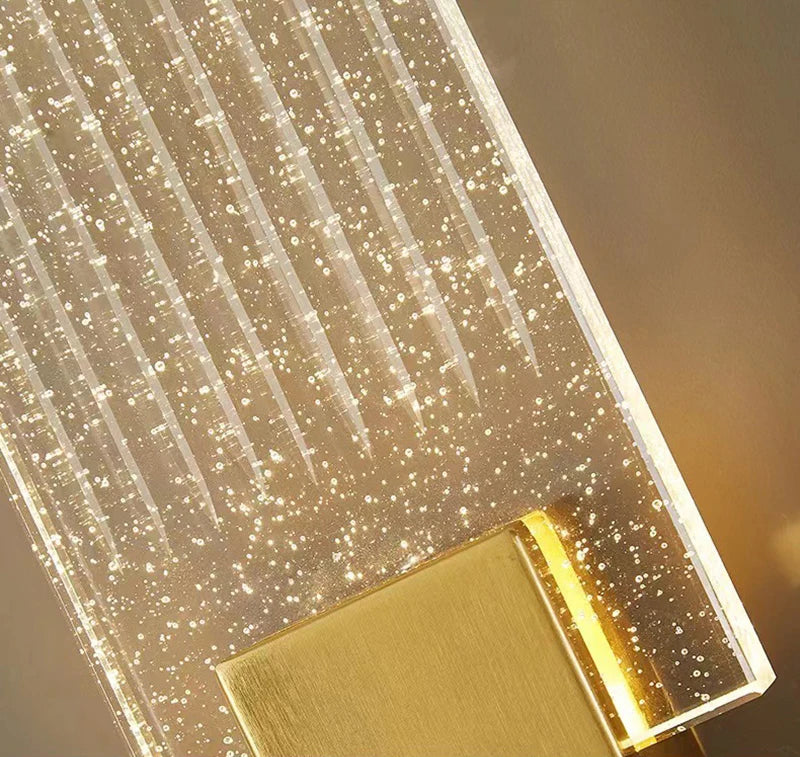 Wallix - Goldene LED-Wandleuchte mit Kristallblasen