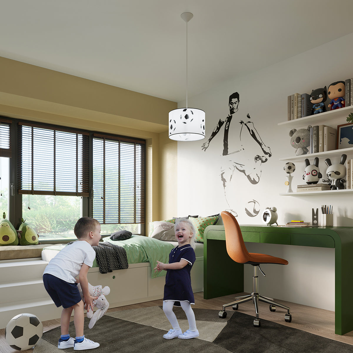 Stella - Deckenleuchte fürs Kinderzimmer, Fußball-Design