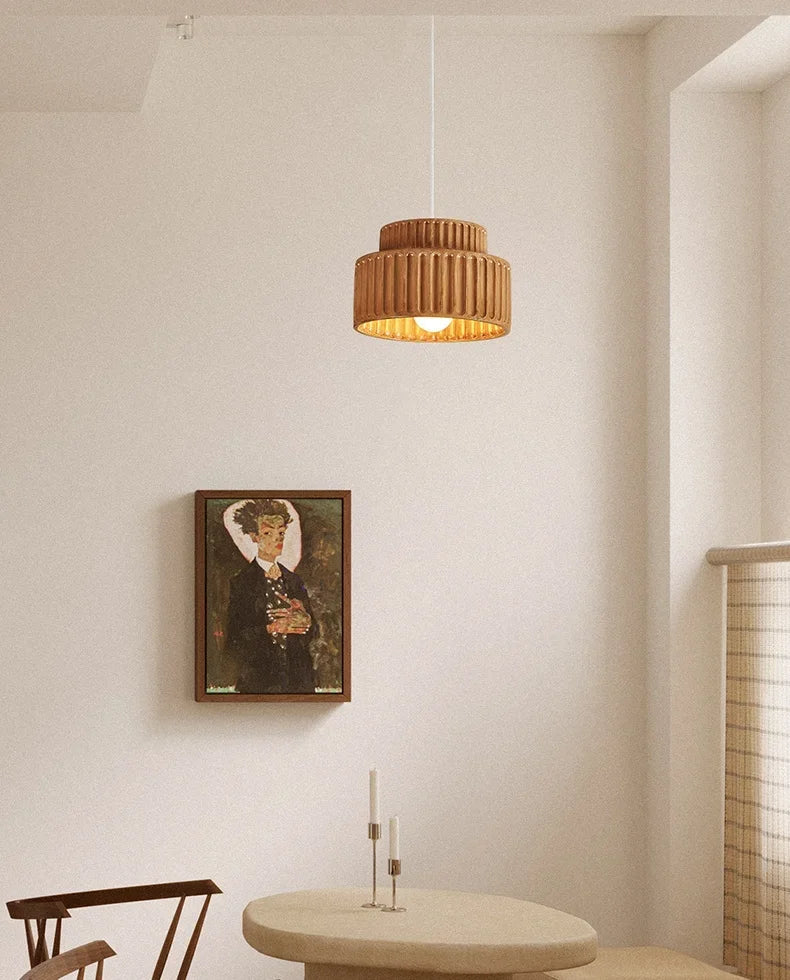 Nordische - Pendelleuchte, cremefarbenes Kunstharz