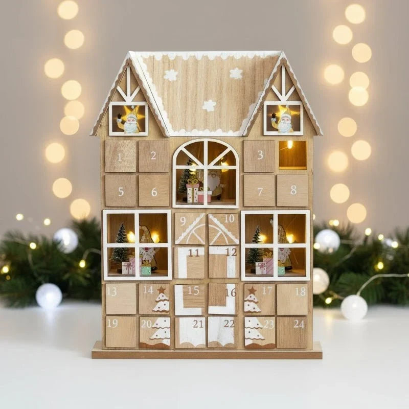 TimberGlow - Adventskalender aus Holz mit LED-Licht