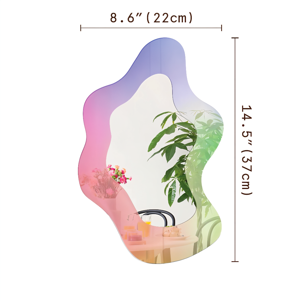 Ästhetischer Geometrischer Acrylspiegel - Schillernde Rahmenlose Wanddekoration