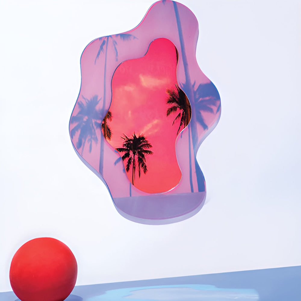 Ästhetischer Geometrischer Acrylspiegel - Schillernde Rahmenlose Wanddekoration