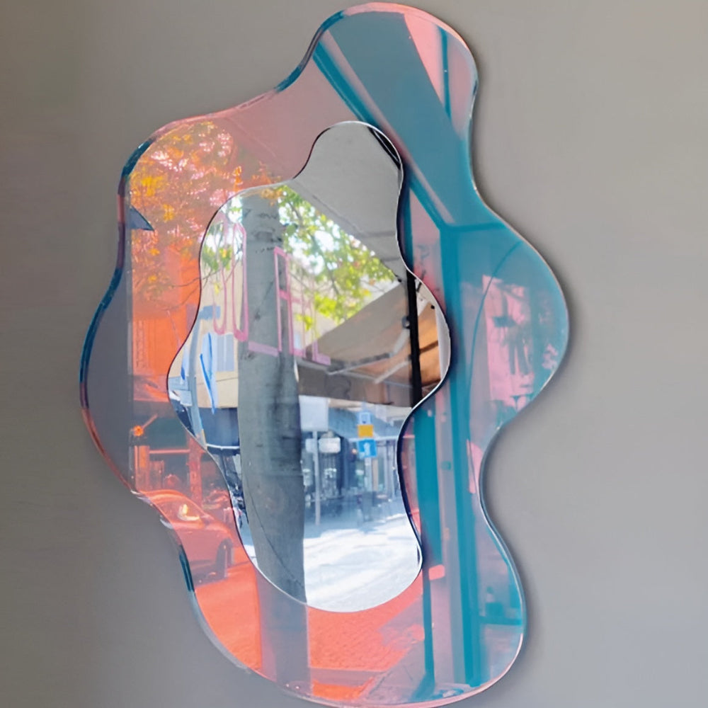 Ästhetischer Geometrischer Acrylspiegel - Schillernde Rahmenlose Wanddekoration