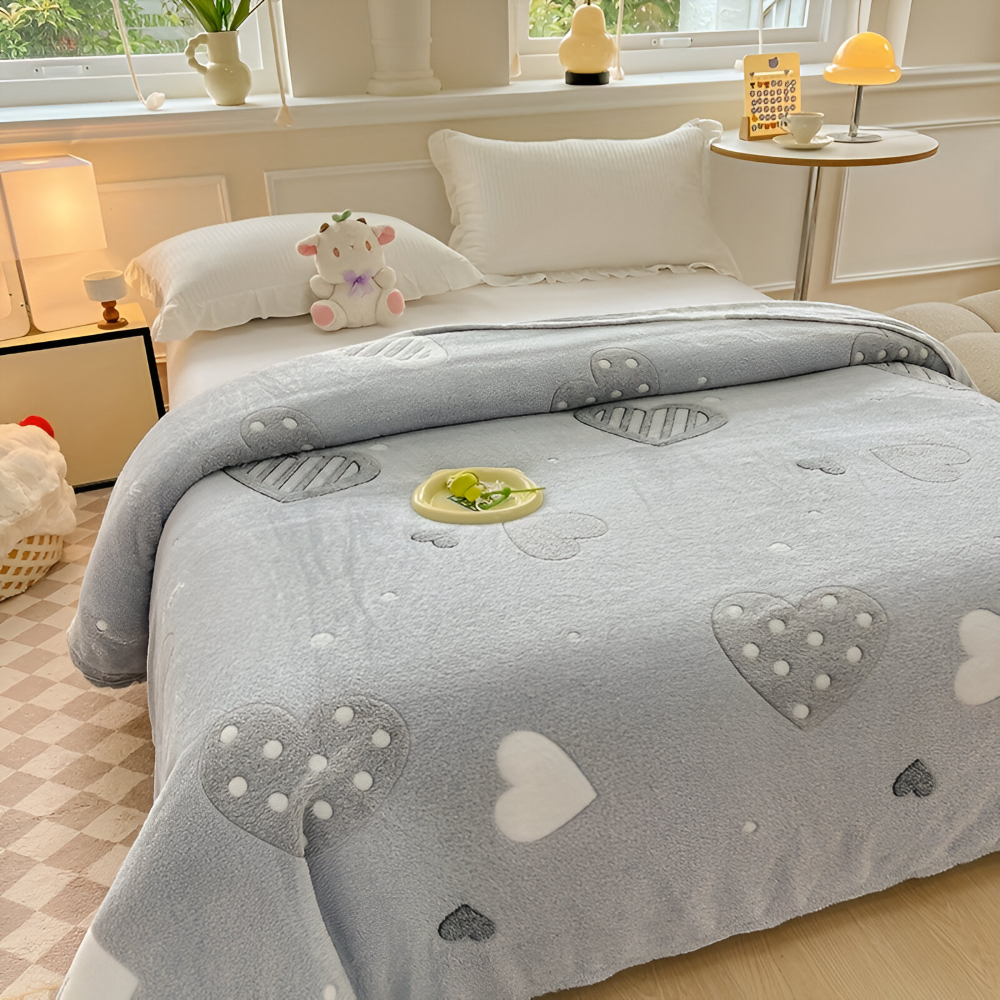 All-Season Coral Fleece Kusheldecke - Weiche, Maschinenwaschbare Decke für Zuhause, Büro und als Geschenk