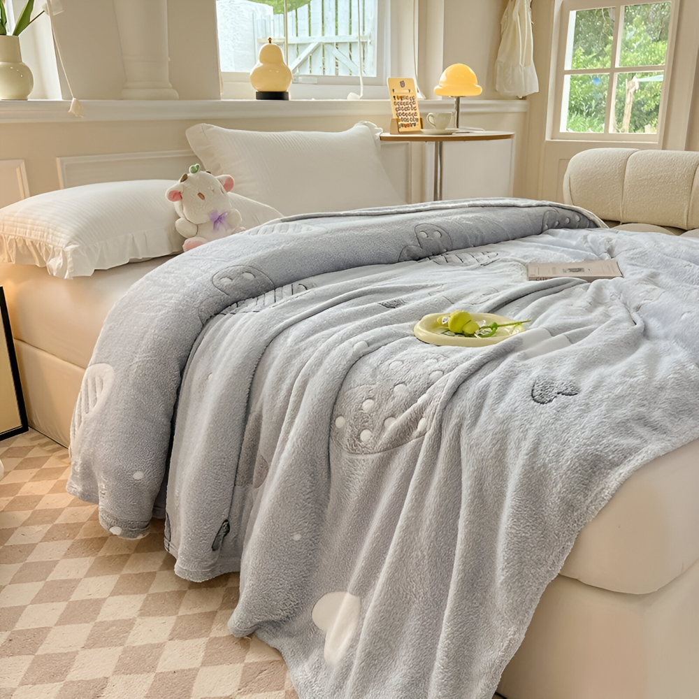 All-Season Coral Fleece Kusheldecke - Weiche, Maschinenwaschbare Decke für Zuhause, Büro und als Geschenk