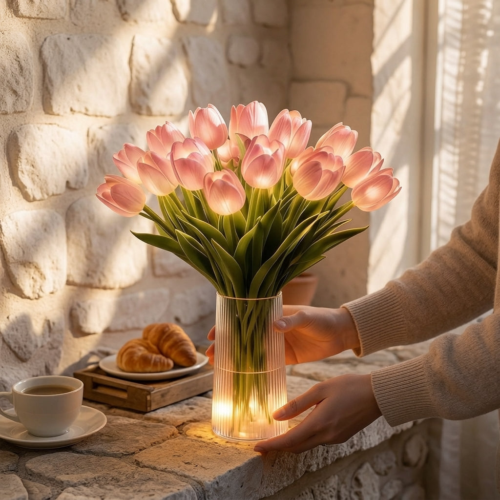 Tulipora – Tulpenförmige LED-Lampe mit 15 Lichtern