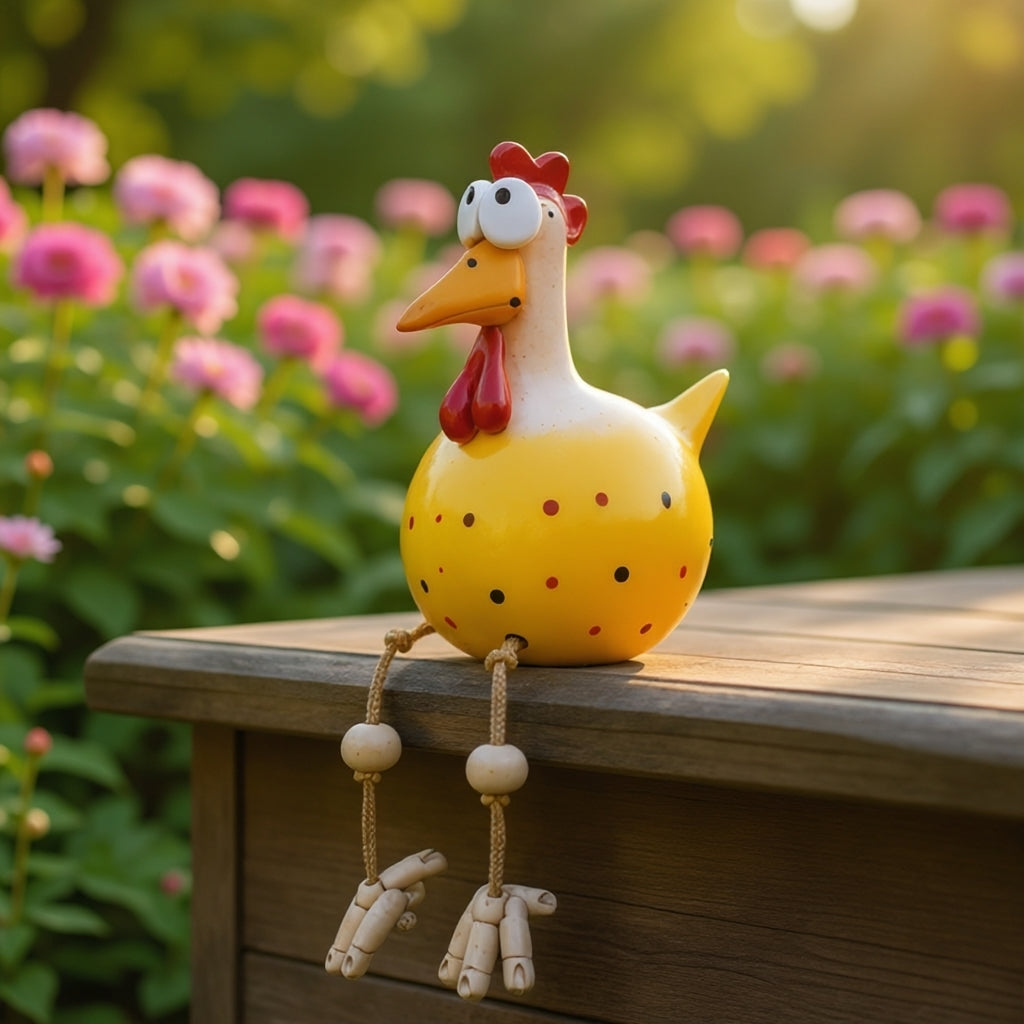 GardenRoost - Dekorativer Keramikhahn für Außendekoration