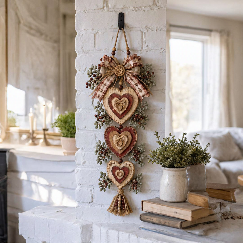 Herzvia – Rustikales herzförmiges Wandornament