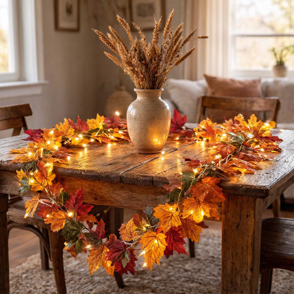 AutumnLuma - Dekorative Lichterkette mit Herbstblättern und LED-Lichtern
