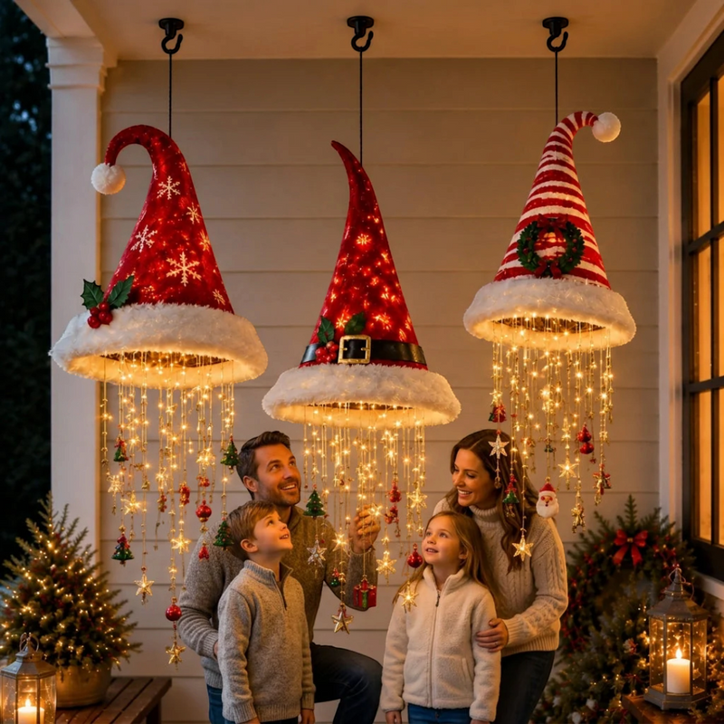 Lichtmütza – Aufhängbare Weihnachtsmütze mit LED-Beleuchtung