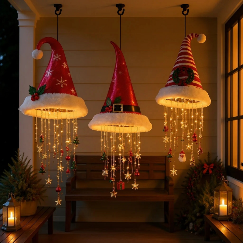 Lichtmütza – Aufhängbare Weihnachtsmütze mit LED-Beleuchtung
