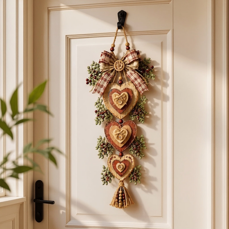 Herzvia – Rustikales herzförmiges Wandornament