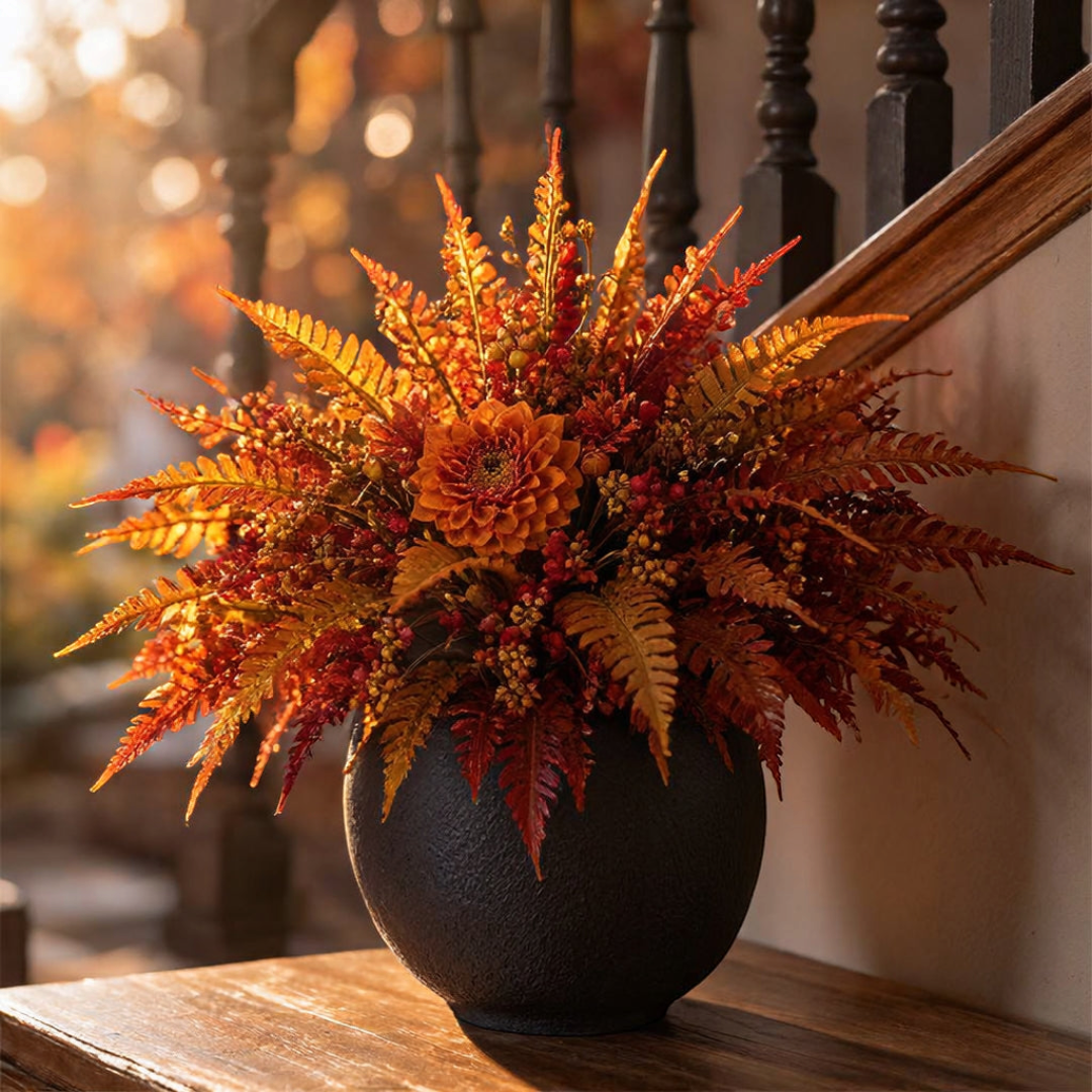 Autumnbloom - Künstliche Herbstblumendekoration mit Ahornblättern