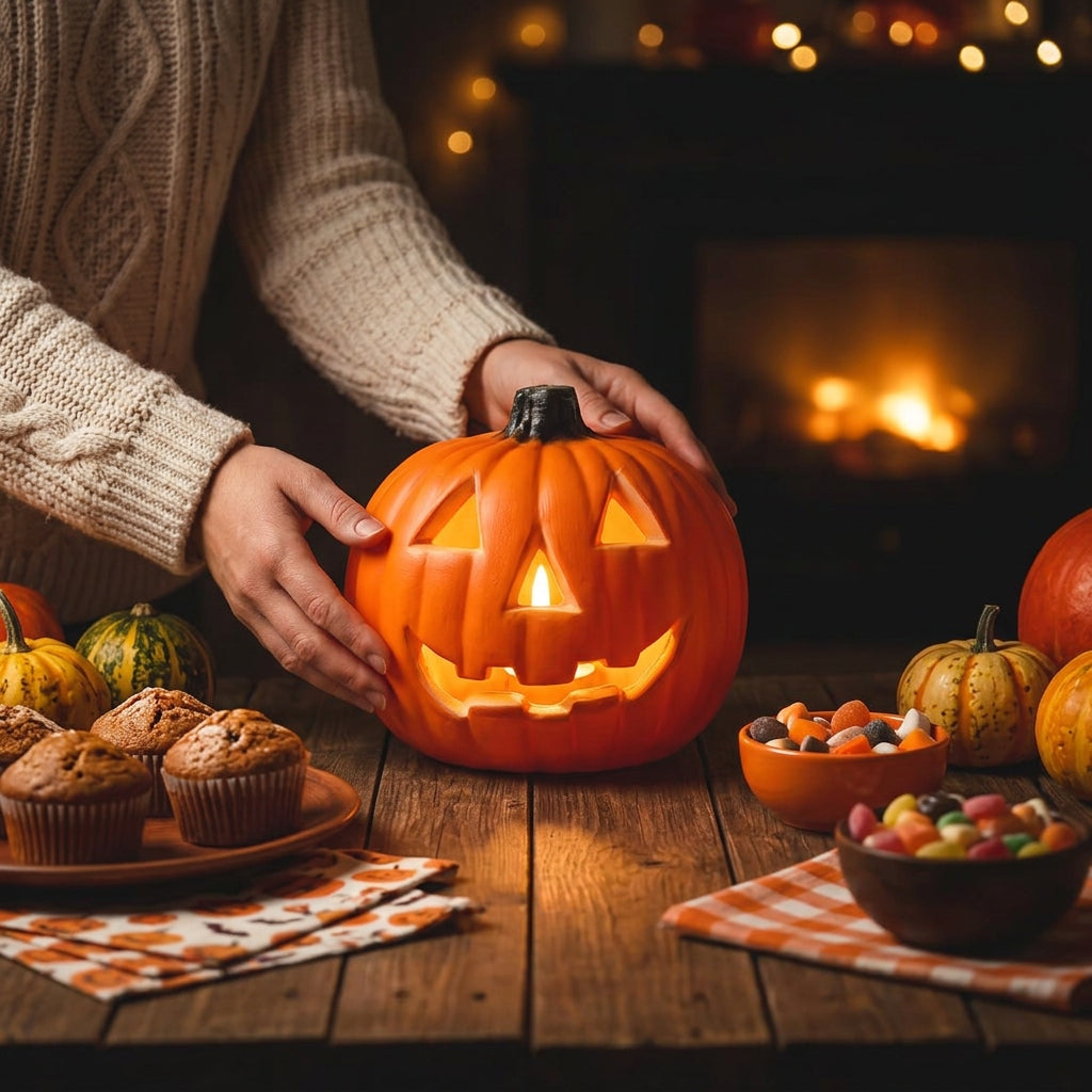 PumpLume – Dekorativer Kürbis mit LED-Licht für Halloween