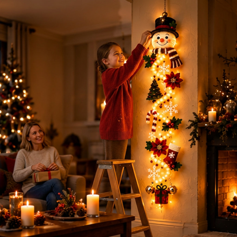Glockvia – Leuchtender Weihnachtsanhänger mit Glocken und Schneeflocken