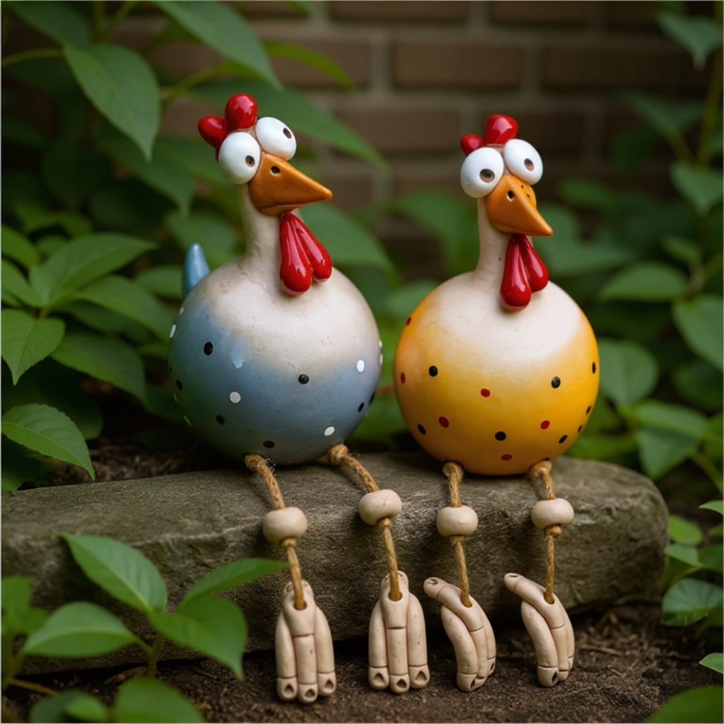 GardenRoost - Dekorativer Keramikhahn für Außendekoration