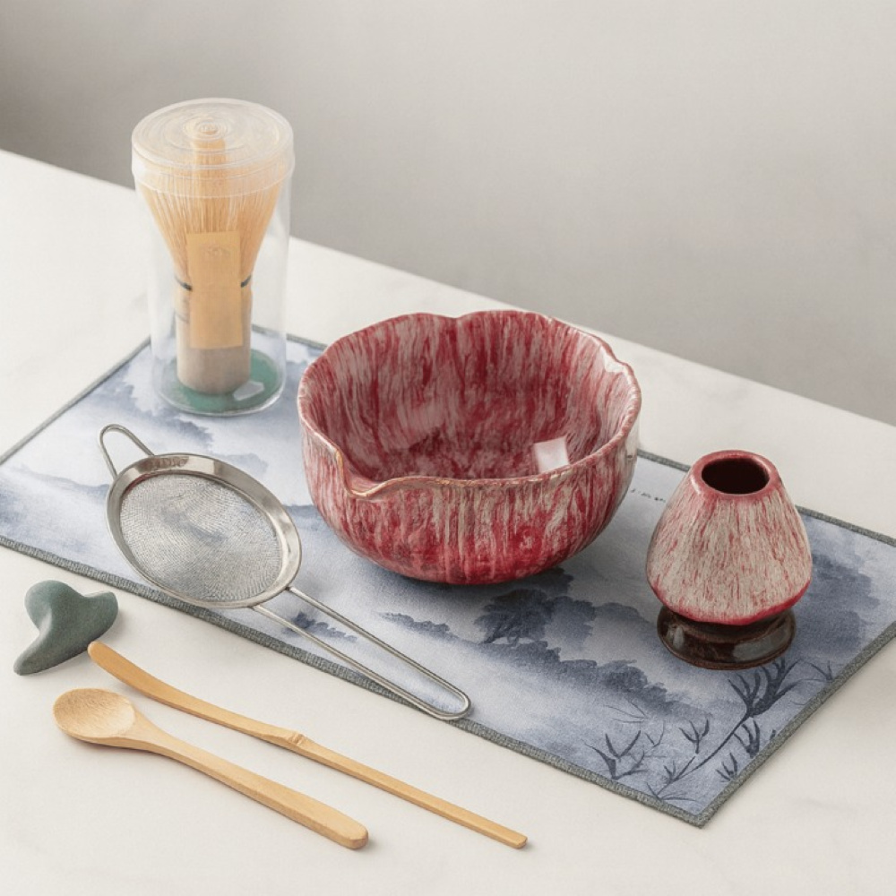Matcha - Set 8-teilig mit Keramikschale 550 ml