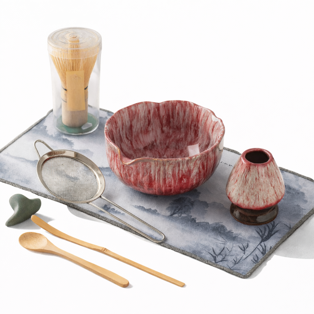 Matcha - Set 8-teilig mit Keramikschale 550 ml