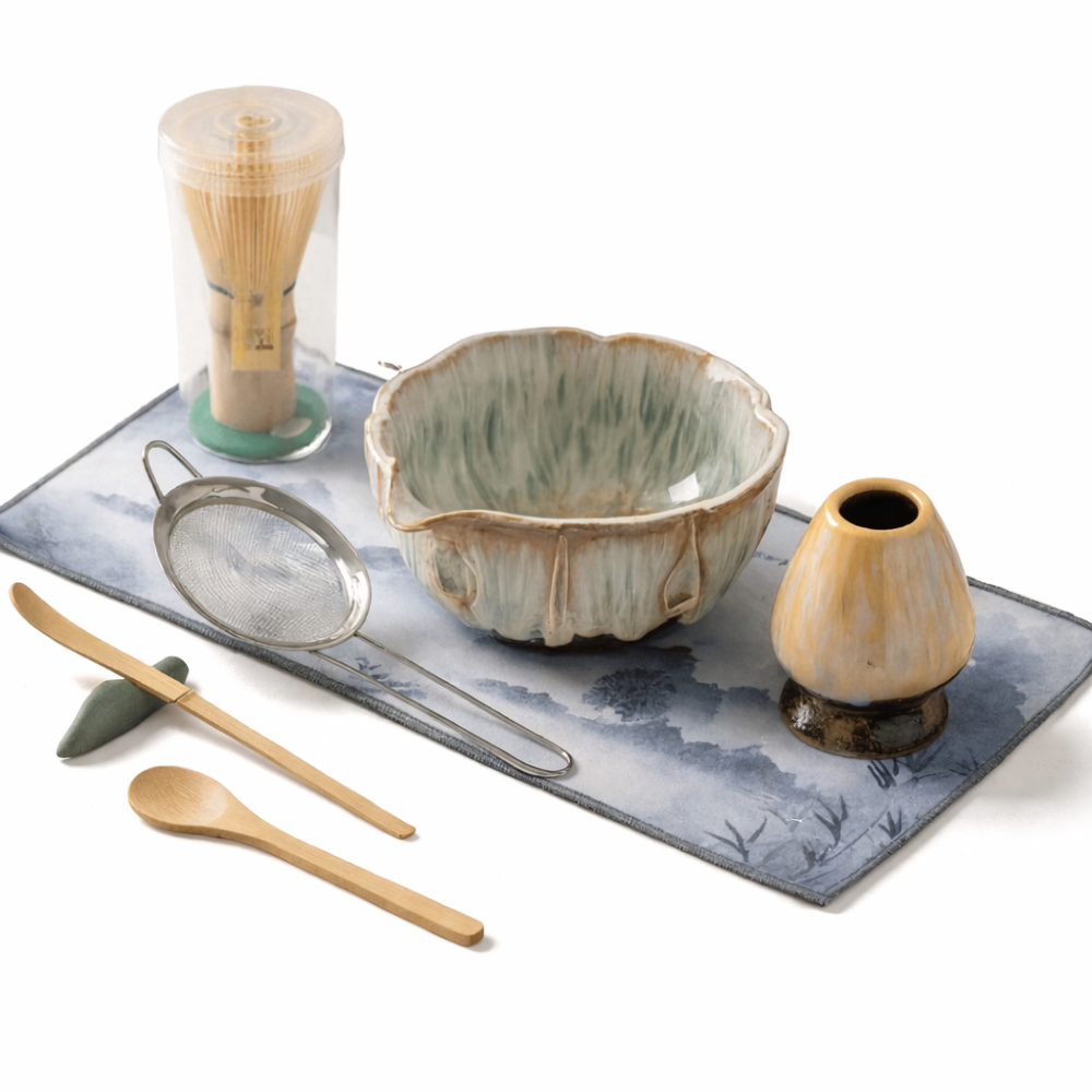 Matcha - Set 8-teilig mit Keramikschale 550 ml