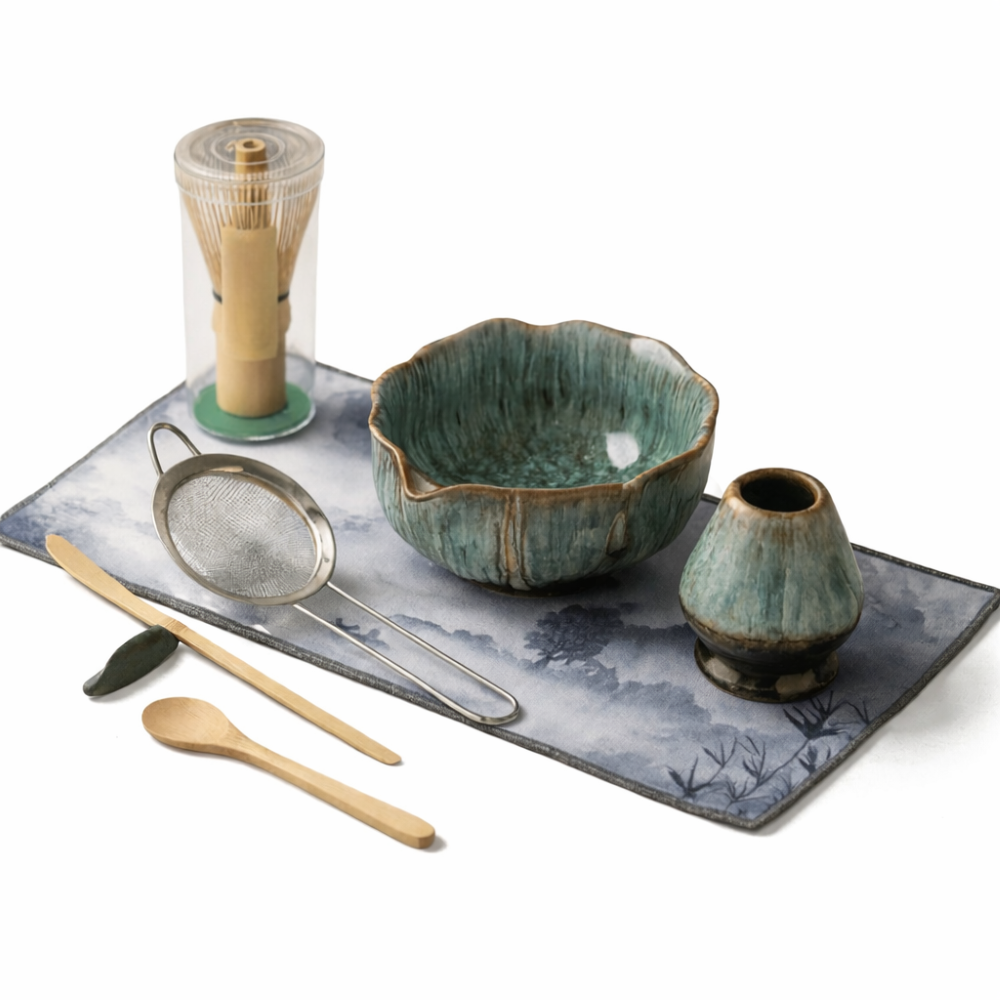 Matcha - Set 8-teilig mit Keramikschale 550 ml