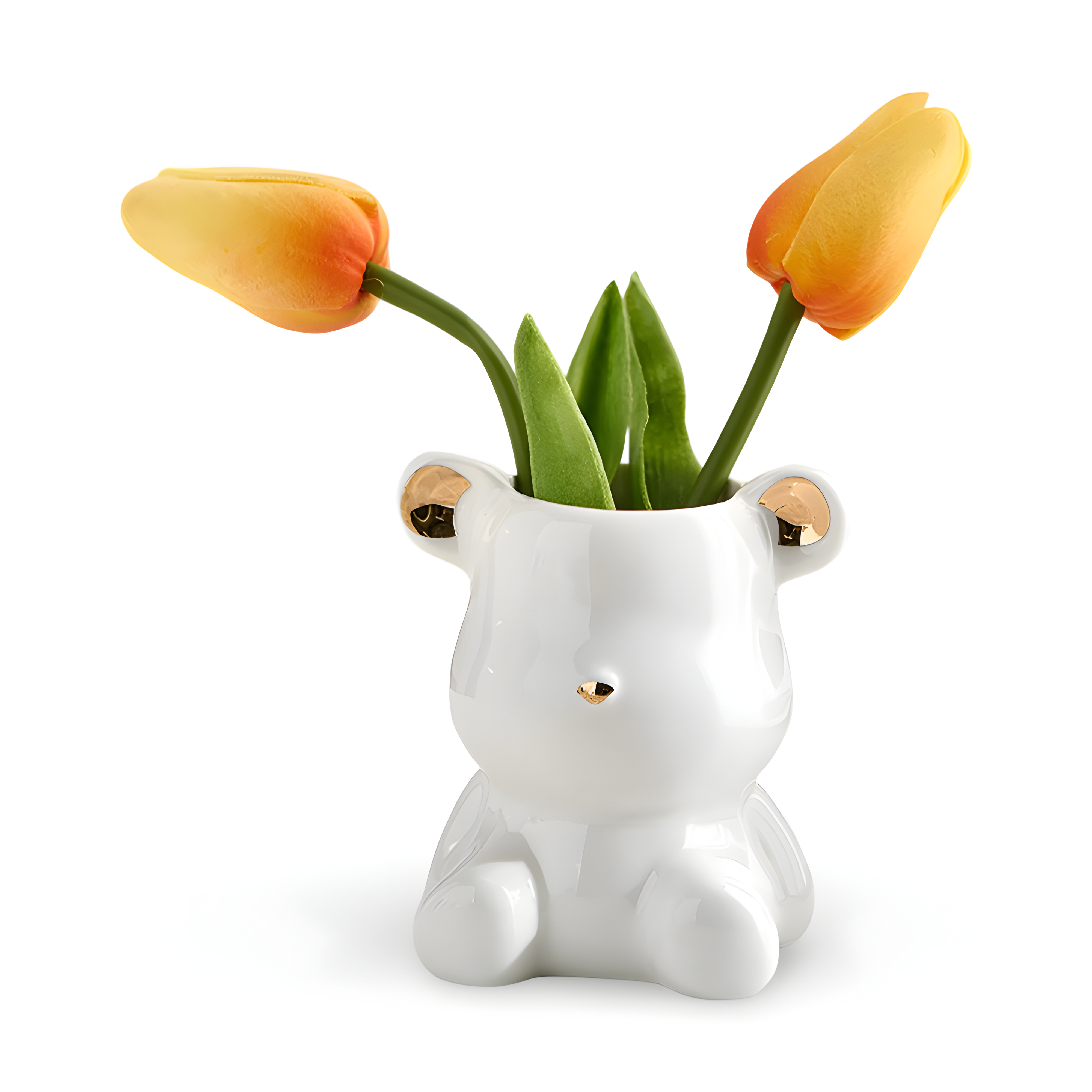 Artisan Skandinavisches Bären Design Keramikvase – Auffälliges Wohnaccessoire