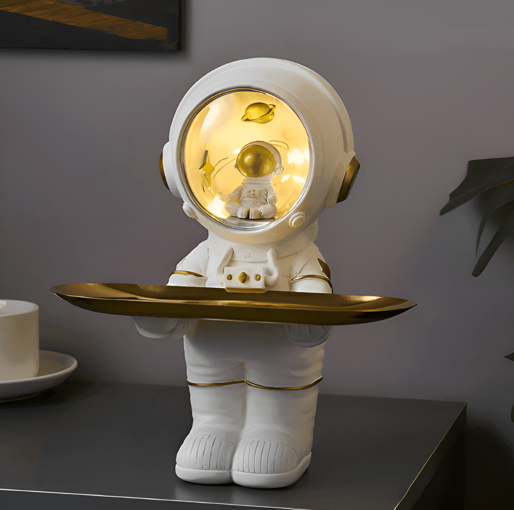 Astronauten - Aufbewahrungstablett aus Harz mit Licht