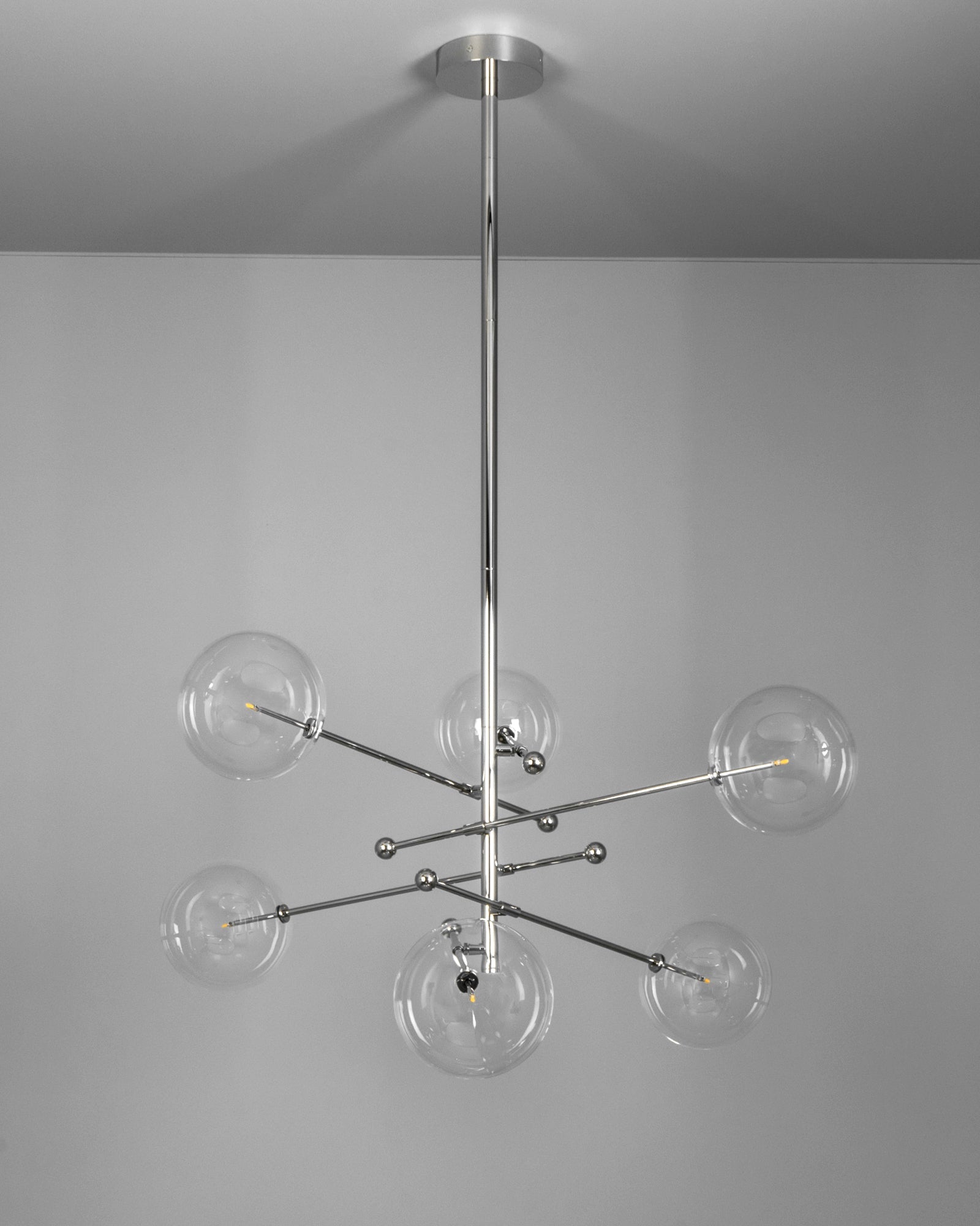 Claria - Designer-Kronleuchter mit 6 Armen, Metall/Glas