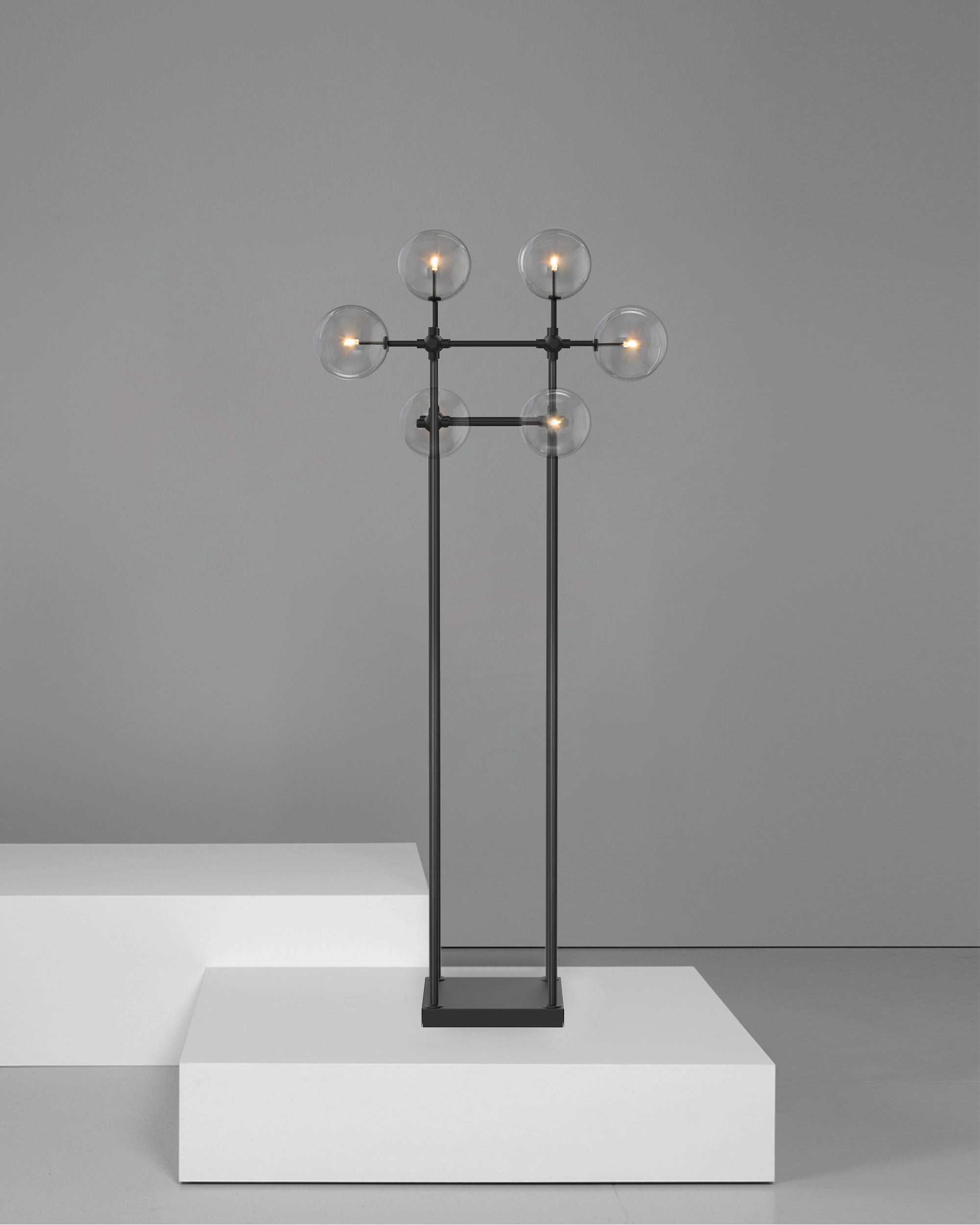 Metall/Glas - Stehleuchte, Metall/Glas