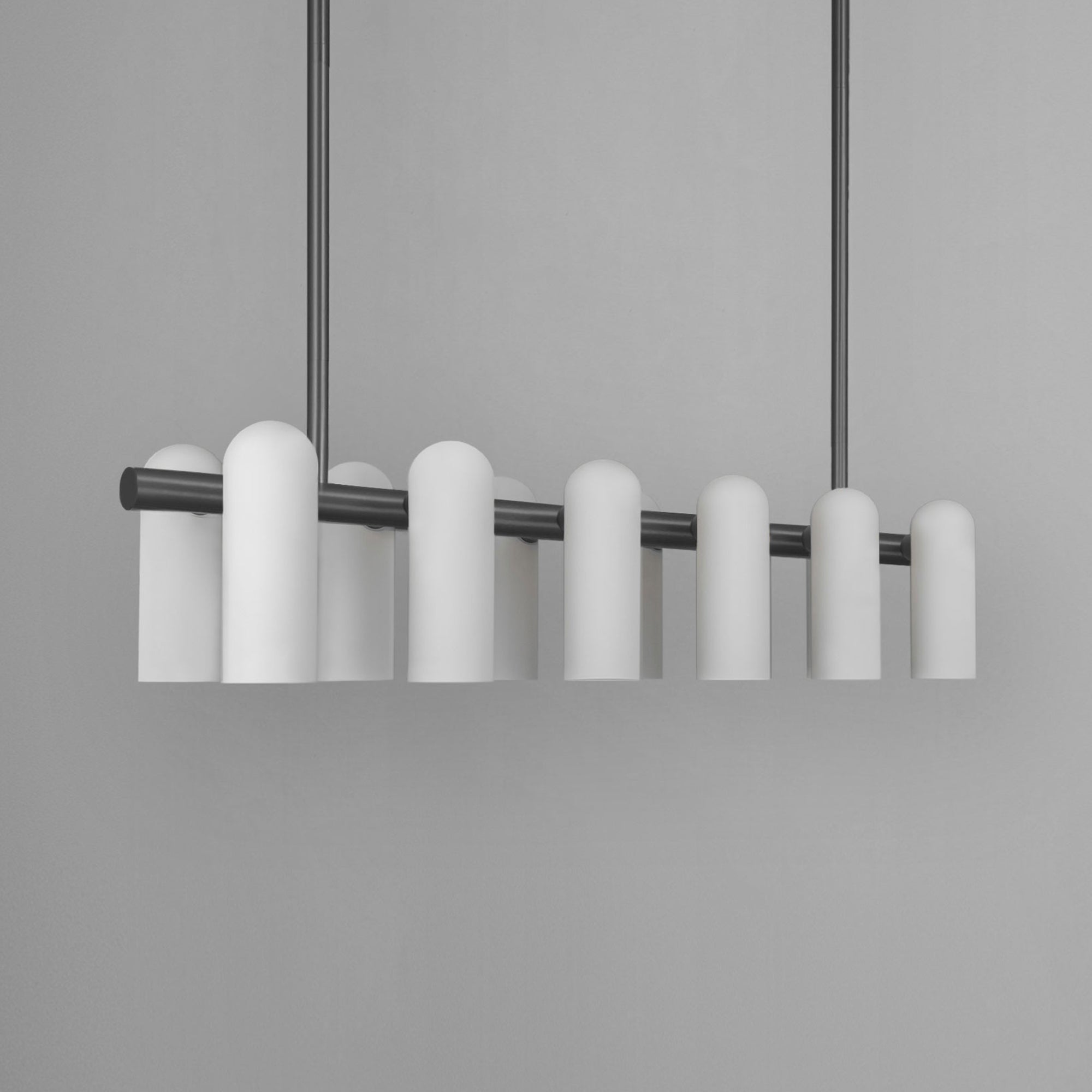 Linearer - Kronleuchter, Metall/Glas