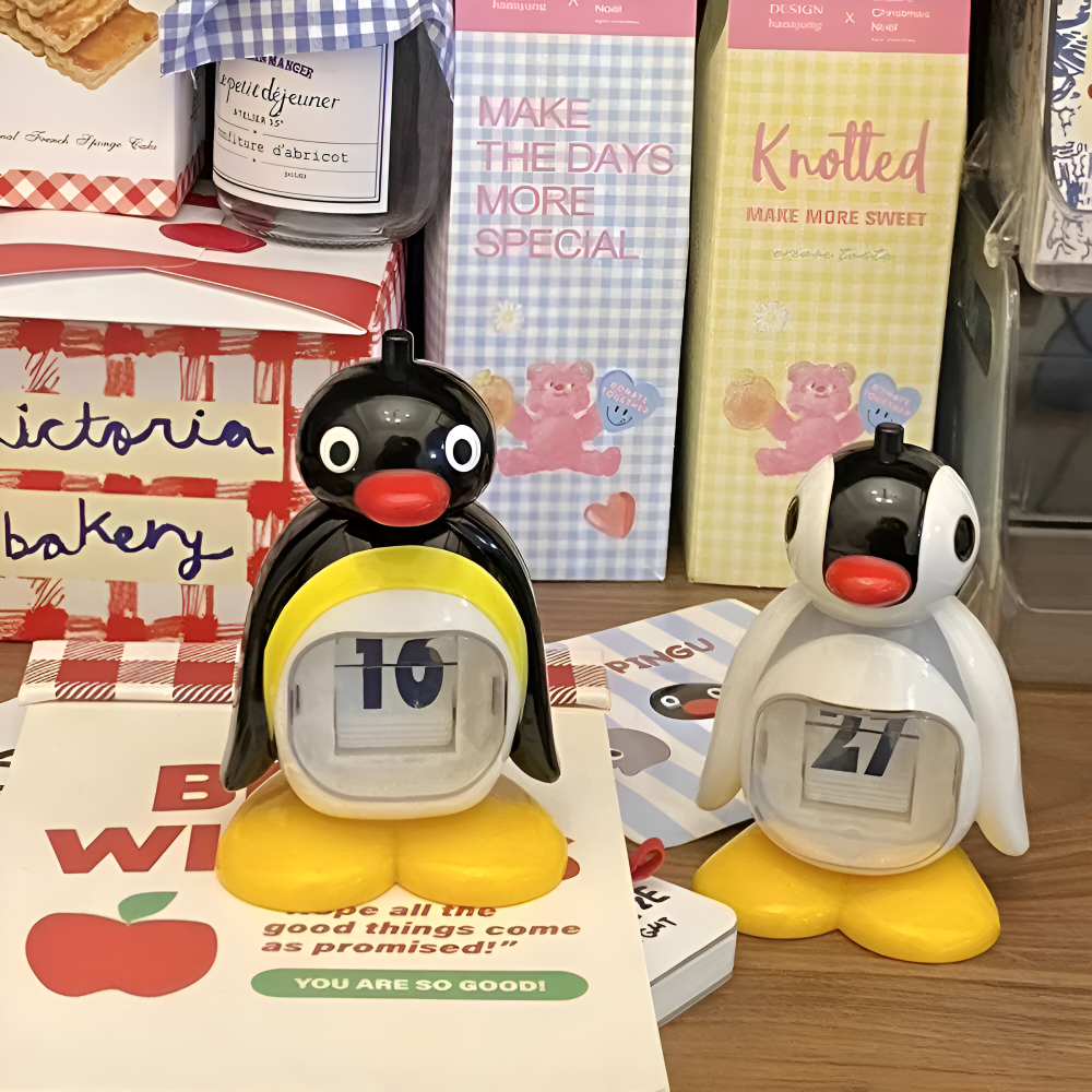 Pinguin - Tischkalender mit großen Ziffern &