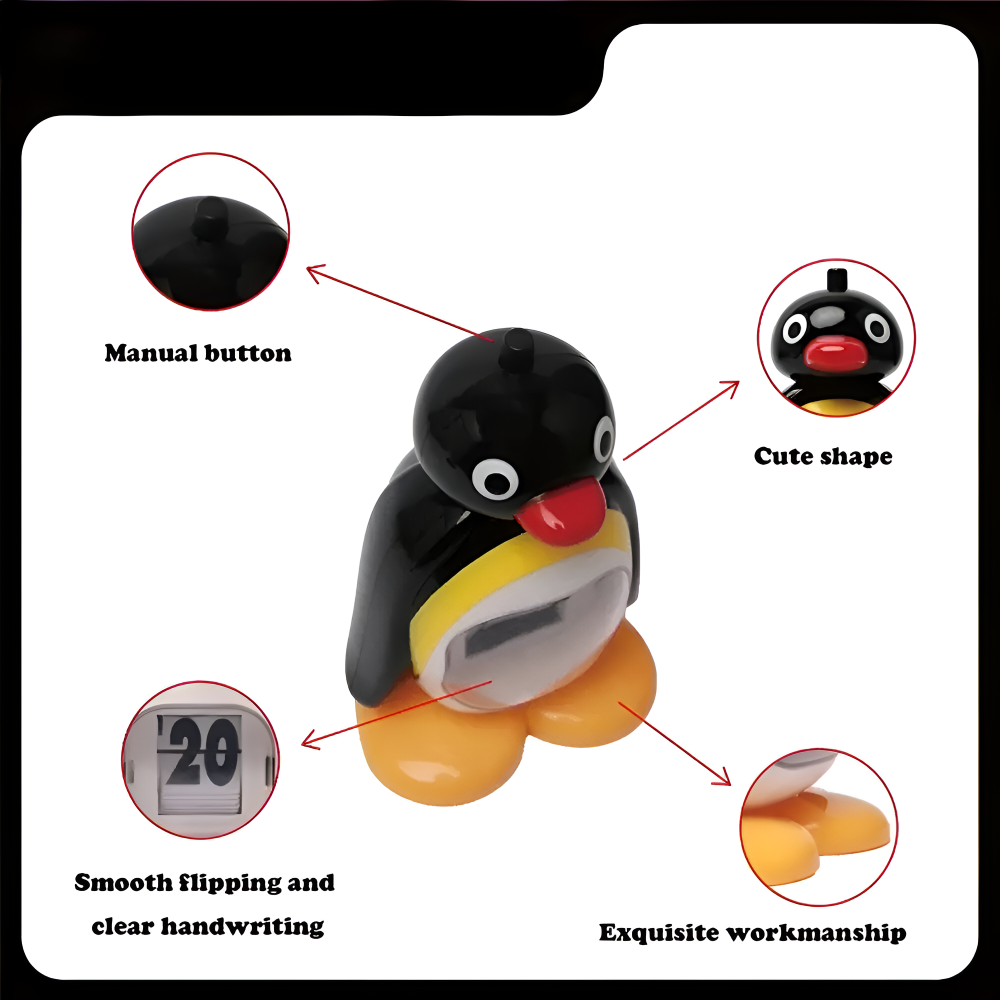 Pinguin - Tischkalender mit großen Ziffern &