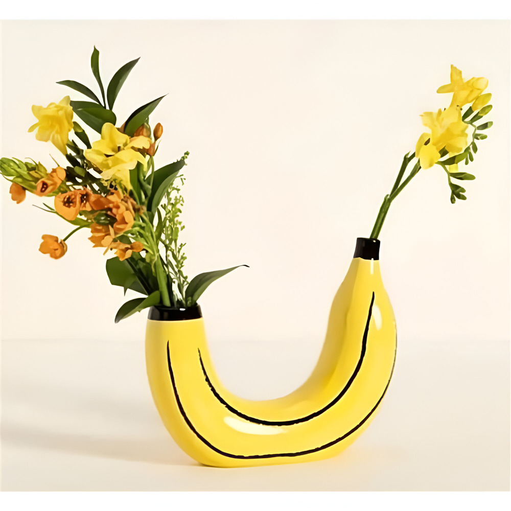 Moderne, Bananenförmige dekorative Vase für stilvolle Wohnkultur