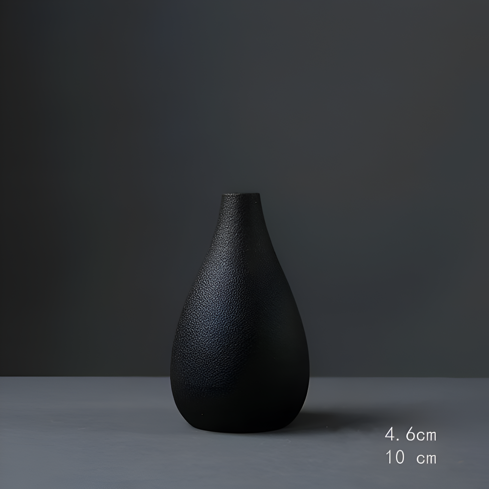 BlackCraft Vase - Ästhetisch Texturierte Keramikvasen für Blumen