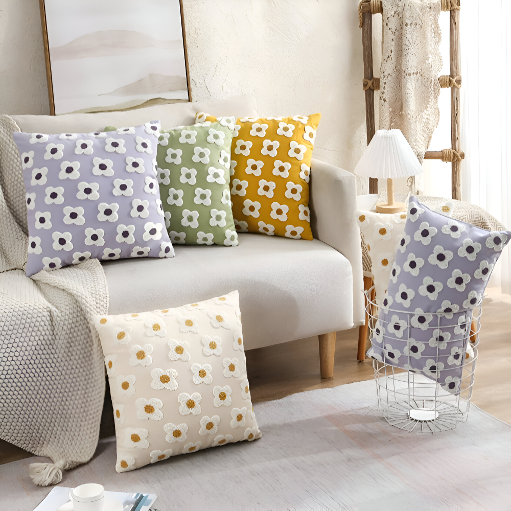 Blooma Sofakissen - Bestickte Quadratische & Rechteckige Blumenkissenhüllen