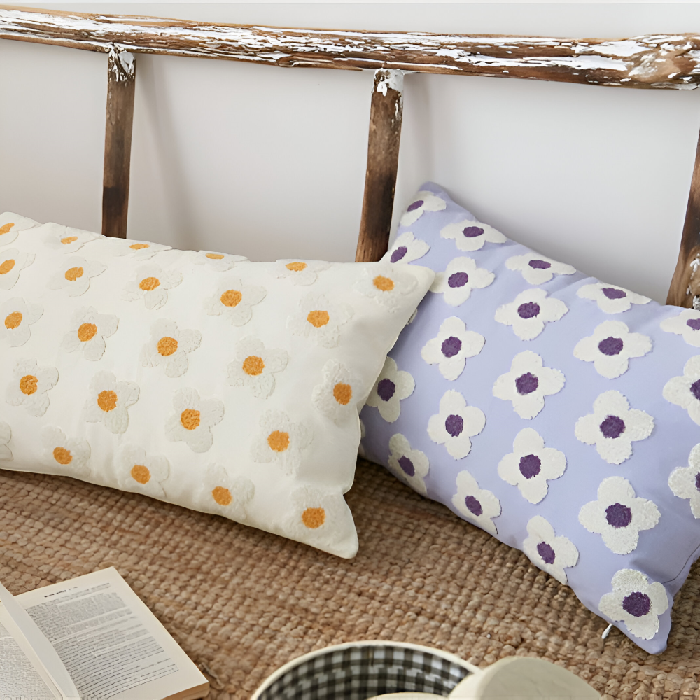 Blooma Sofakissen - Bestickte Quadratische & Rechteckige Blumenkissenhüllen