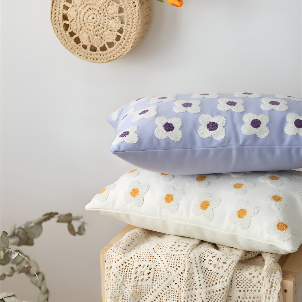 Blooma Sofakissen - Bestickte Quadratische & Rechteckige Blumenkissenhüllen