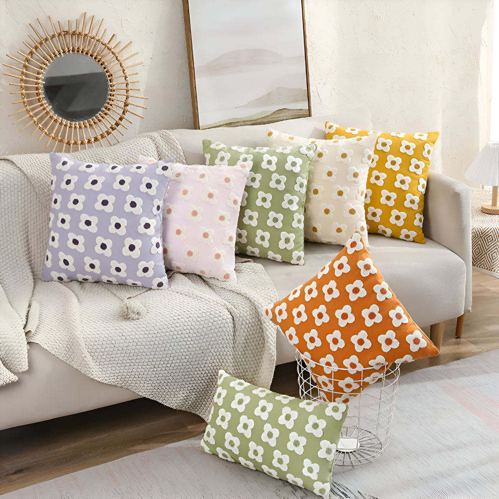 Blooma Sofakissen - Bestickte Quadratische & Rechteckige Blumenkissenhüllen