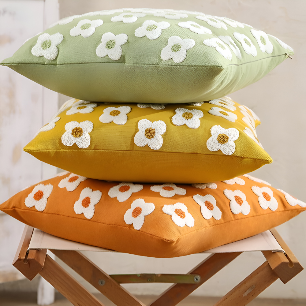 Blooma Sofakissen - Bestickte Quadratische & Rechteckige Blumenkissenhüllen