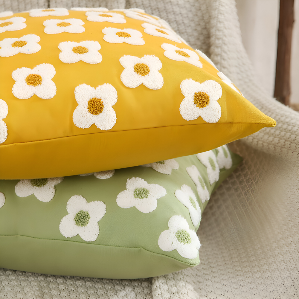 Blooma Sofakissen - Bestickte Quadratische & Rechteckige Blumenkissenhüllen