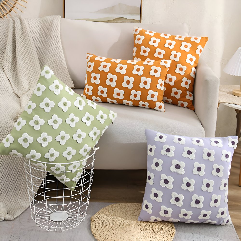 Blooma Sofakissen - Bestickte Quadratische & Rechteckige Blumenkissenhüllen