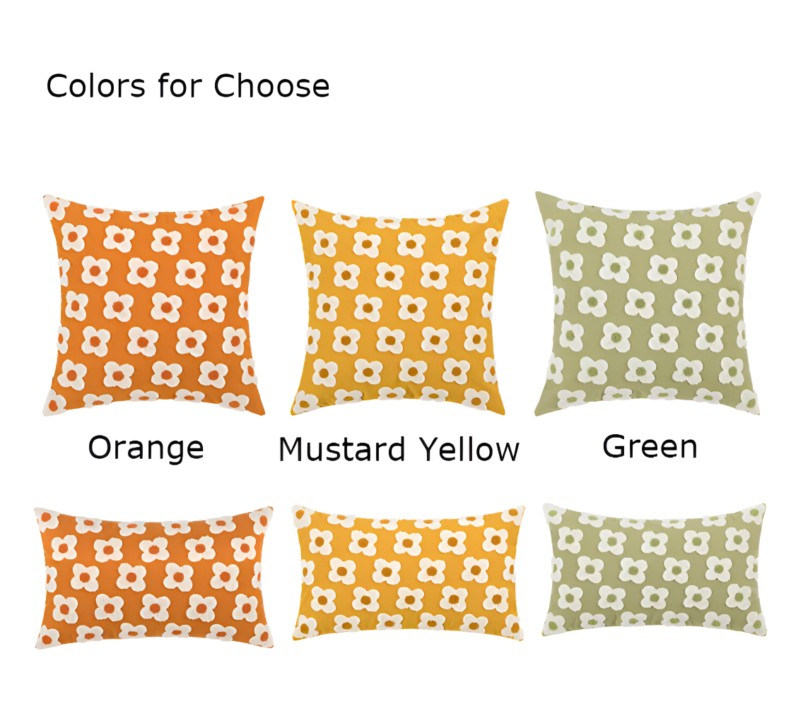 Blooma Sofakissen - Bestickte Quadratische & Rechteckige Blumenkissenhüllen