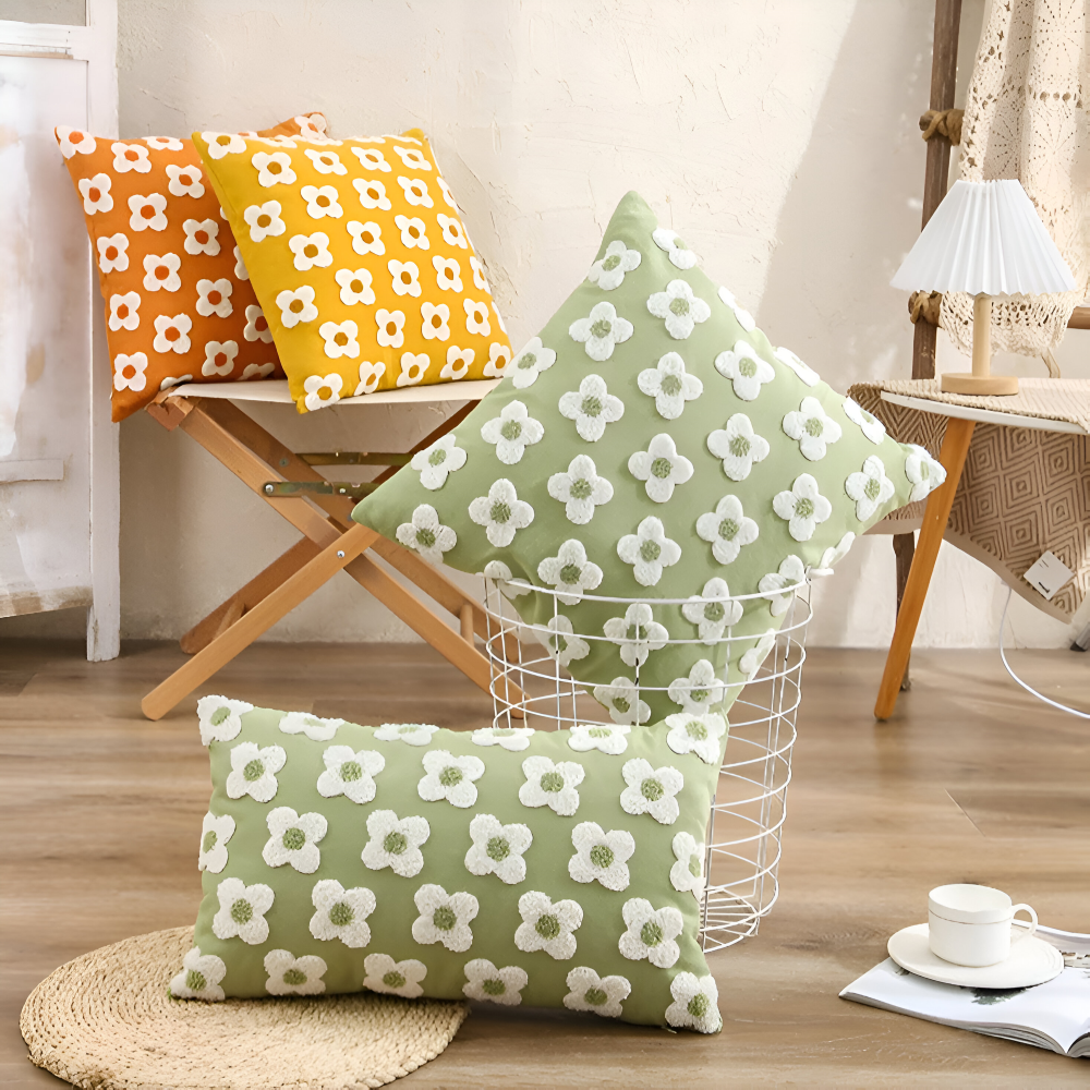 Blooma Sofakissen - Bestickte Quadratische & Rechteckige Blumenkissenhüllen