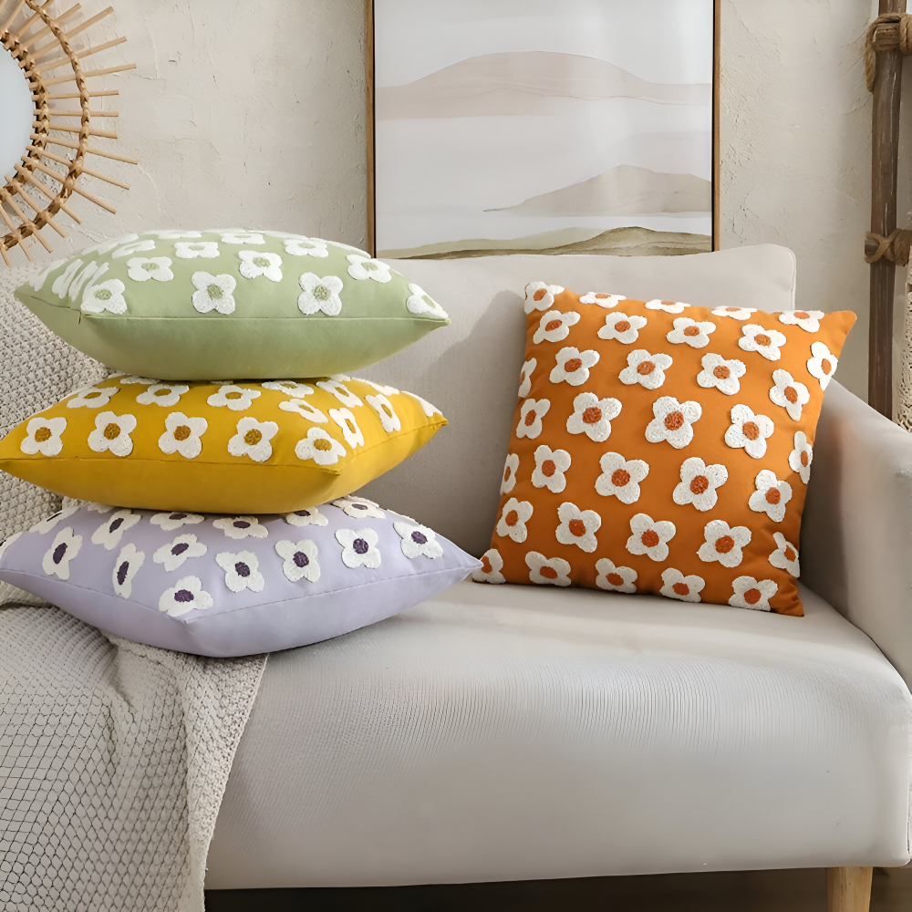 Blooma Sofakissen - Bestickte Quadratische & Rechteckige Blumenkissenhüllen