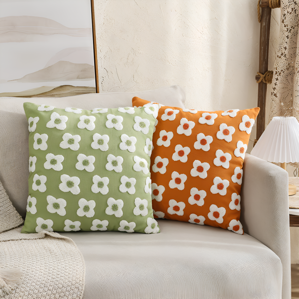 Blooma Sofakissen - Bestickte Quadratische & Rechteckige Blumenkissenhüllen