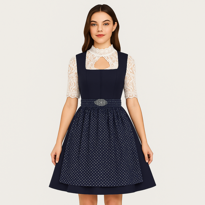 Damen Bayerisches Dirndl mit Spitzenmieder